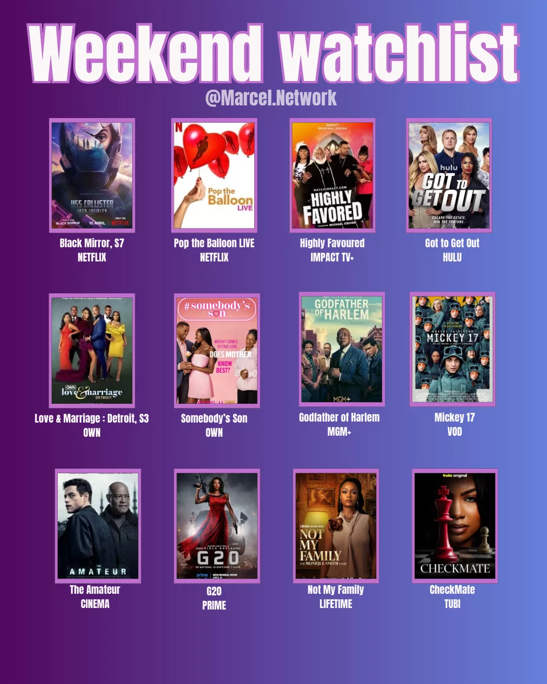 Weekend Watchlist